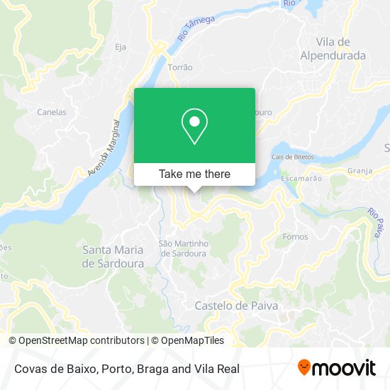 Covas de Baixo mapa