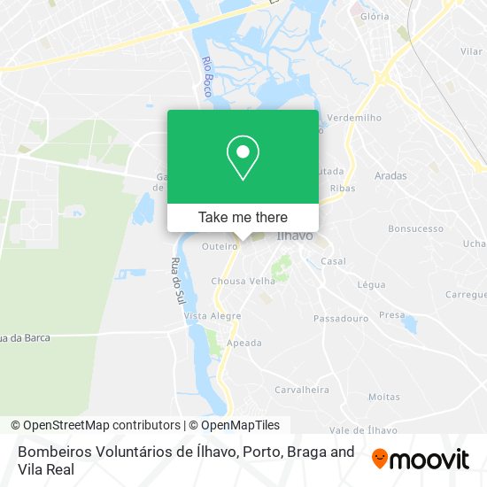 Bombeiros Voluntários de Ílhavo mapa