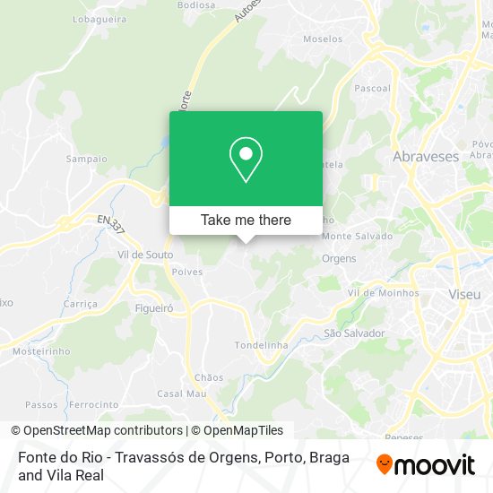 Fonte do Rio - Travassós de Orgens map