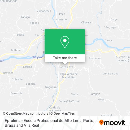 Epralima - Escola Profissional do Alto Lima mapa