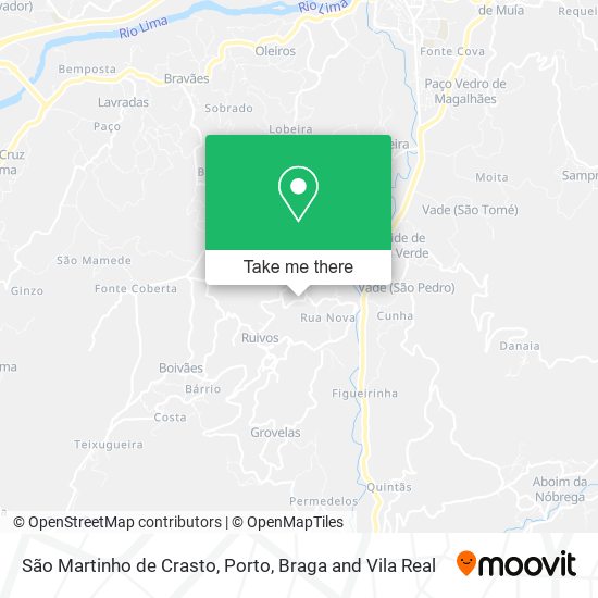 São Martinho de Crasto mapa