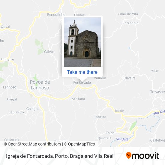 Igreja de Fontarcada mapa
