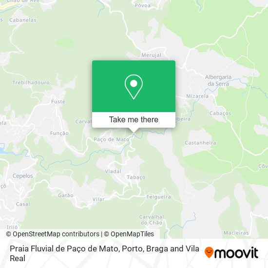 Praia Fluvial de Paço de Mato mapa
