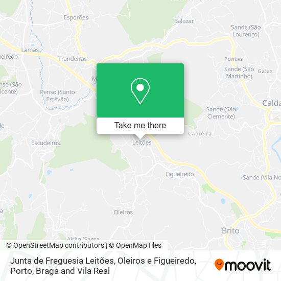 Junta de Freguesia Leitões, Oleiros e Figueiredo mapa