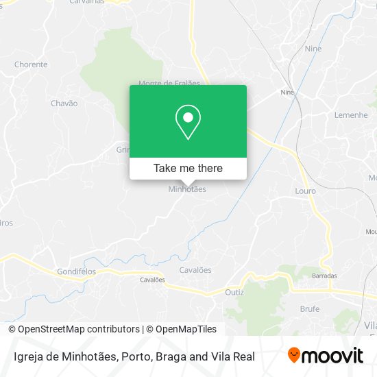 Igreja de Minhotães mapa