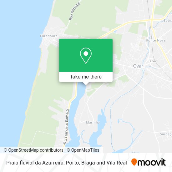 Praia fluvial da Azurreira mapa