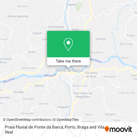 Praia Fluvial de Ponte da Barca mapa