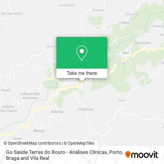 Go Saúde Terras do Bouro - Análises Clínicas map