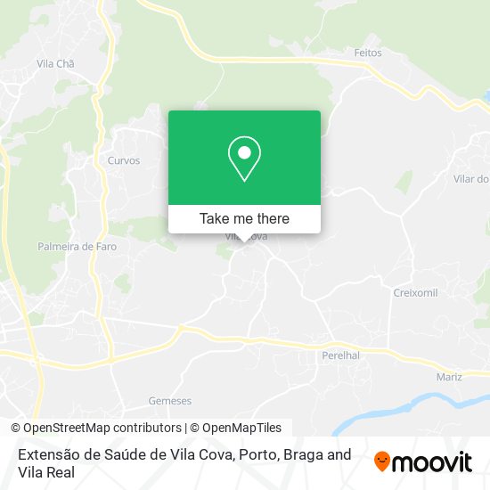 Extensão de Saúde de Vila Cova mapa