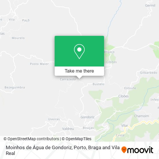 Moinhos de Água de Gondoriz mapa