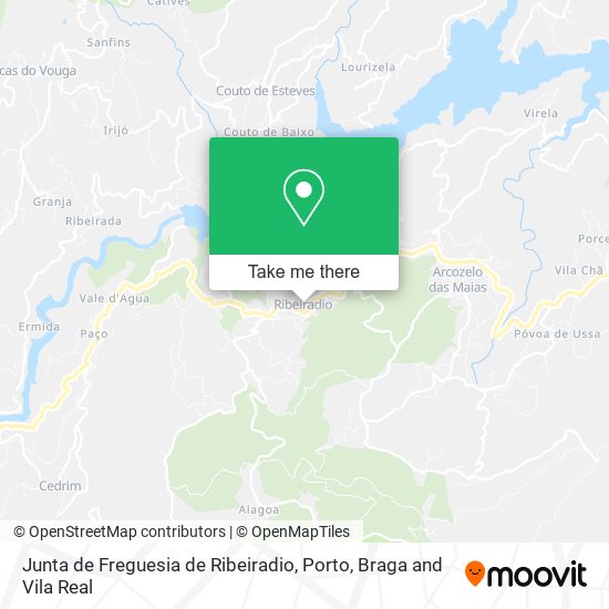 Junta de Freguesia de Ribeiradio mapa