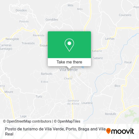Posto de turismo de Vila Verde map