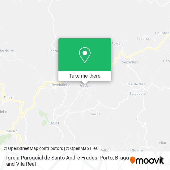 Igreja Paroquial de Santo André Frades mapa