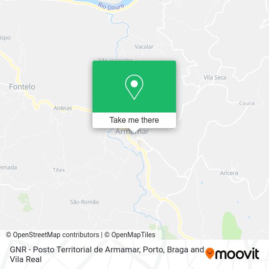 GNR - Posto Territorial de Armamar mapa