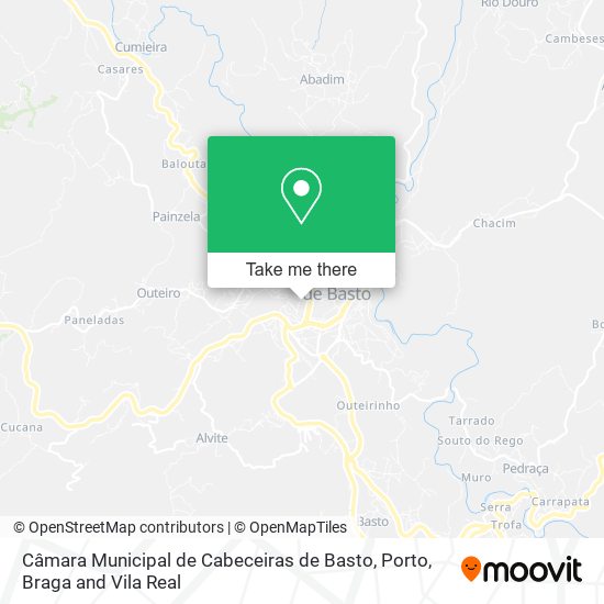 Câmara Municipal de Cabeceiras de Basto mapa