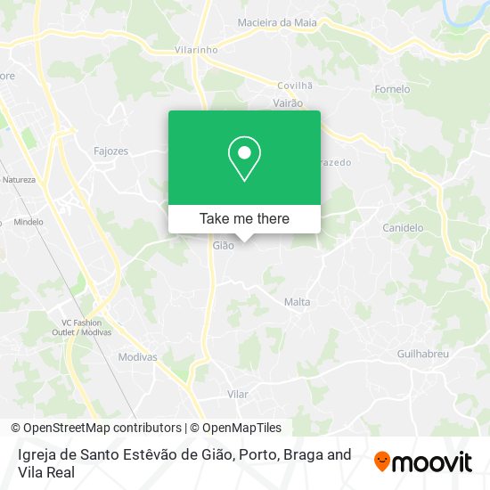 Igreja de Santo Estêvão de Gião mapa