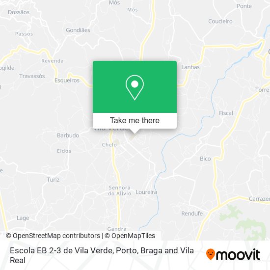Escola EB 2-3 de Vila Verde mapa