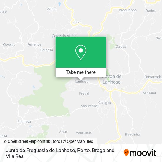 Junta de Freguesia de Lanhoso mapa