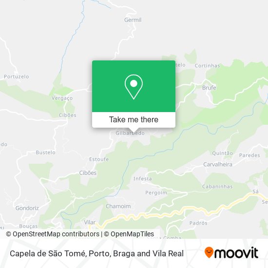Capela de São Tomé mapa
