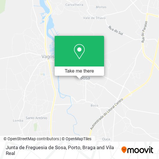 Junta de Freguesia de Sosa mapa