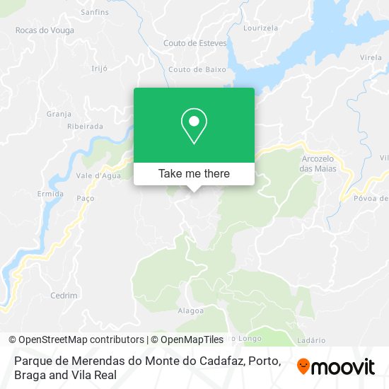 Parque de Merendas do Monte do Cadafaz mapa