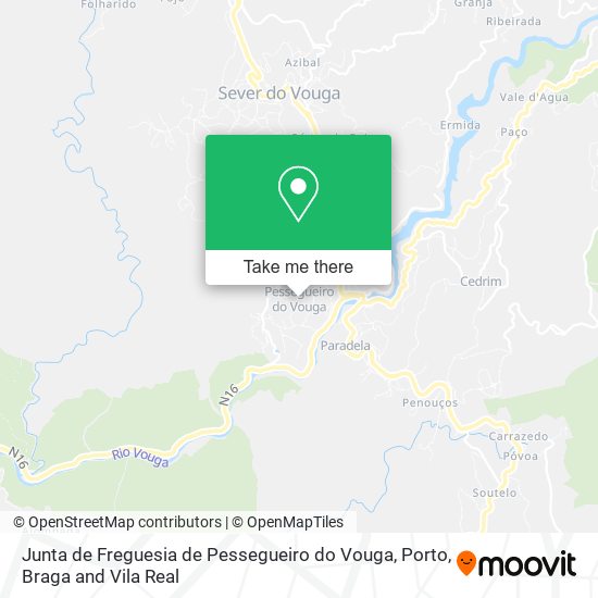 Junta de Freguesia de Pessegueiro do Vouga mapa
