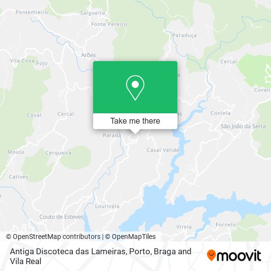 Antiga Discoteca das Lameiras mapa