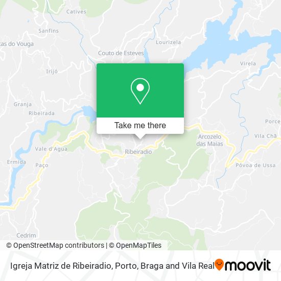 Igreja Matriz de Ribeiradio mapa