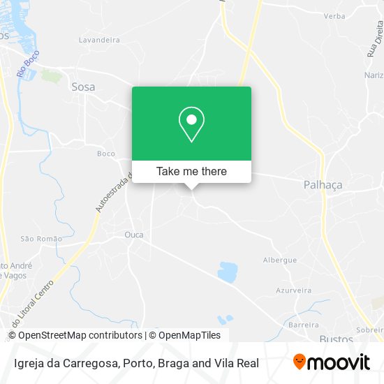 Igreja da Carregosa mapa