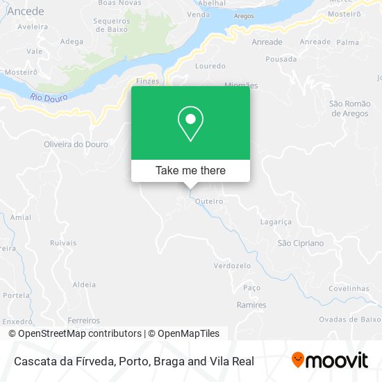 Cascata da Fírveda mapa