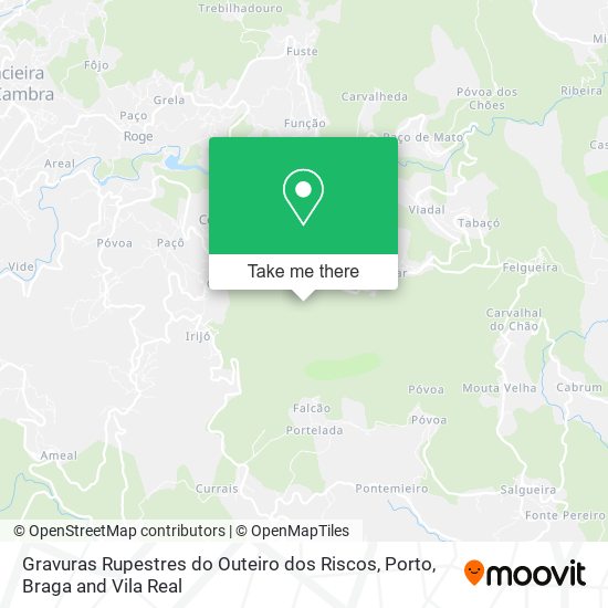 Gravuras Rupestres do Outeiro dos Riscos mapa