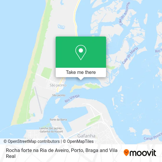 Rocha forte na Ria de Aveiro map