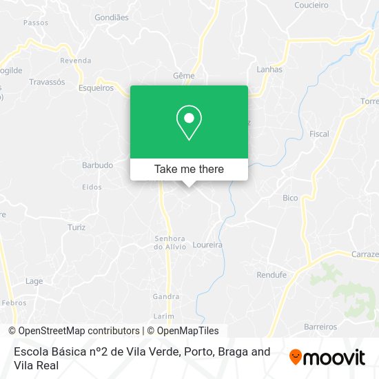 Escola Básica nº2 de Vila Verde map