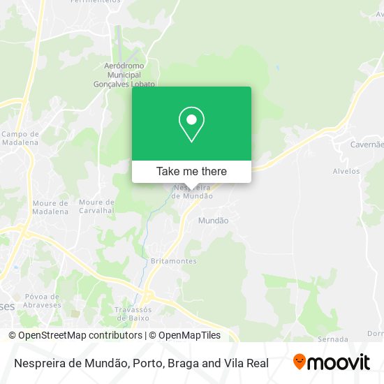 Nespreira de Mundão map