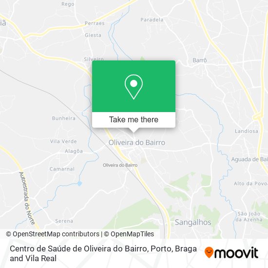 Centro de Saúde de Oliveira do Bairro mapa