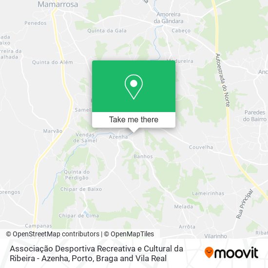 Associação Desportiva Recreativa e Cultural da Ribeira - Azenha map