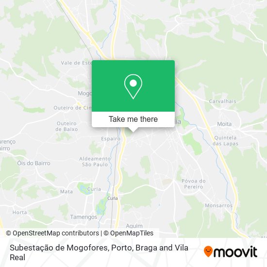 Subestação de Mogofores mapa