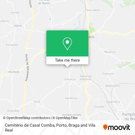 Cemitério de Casal Comba mapa