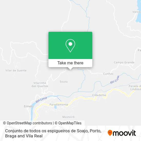 Conjunto de todos os espigueiros de Soajo map