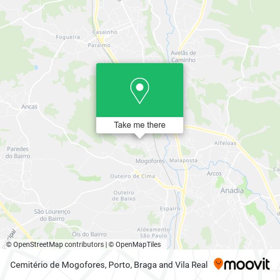 Cemitério de Mogofores mapa