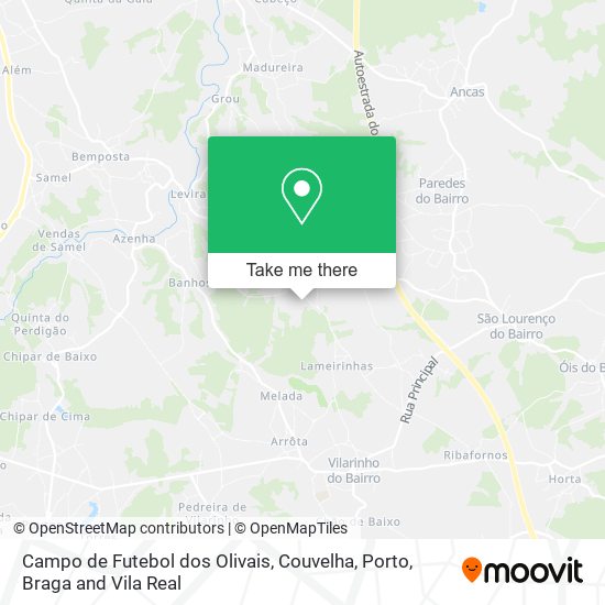 Campo de Futebol dos Olivais, Couvelha mapa