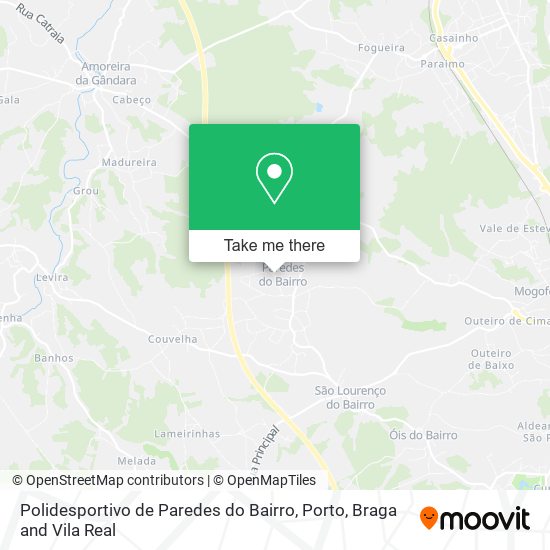 Polidesportivo de Paredes do Bairro mapa