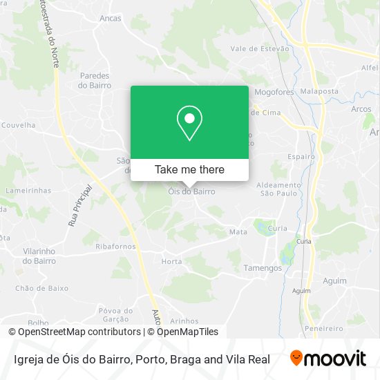 Igreja de Óis do Bairro mapa