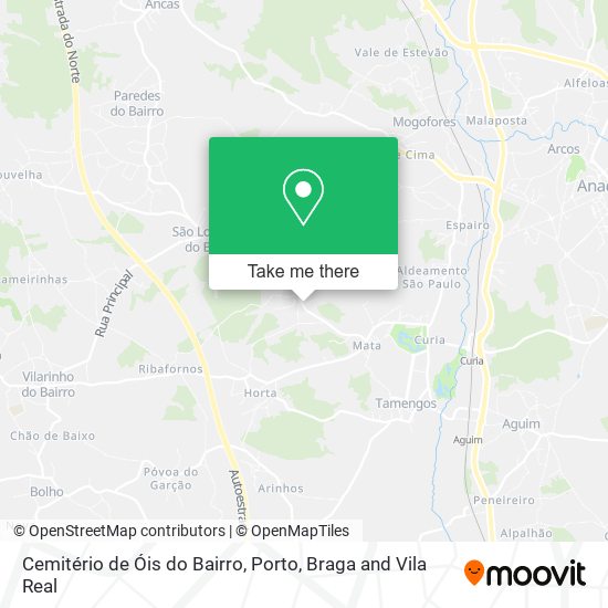 Cemitério de Óis do Bairro mapa