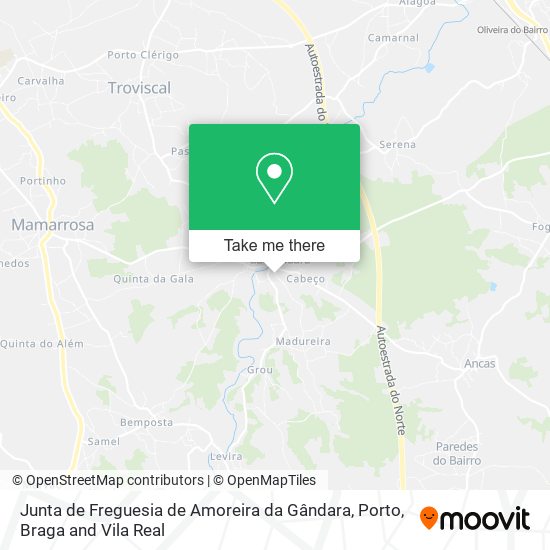 Junta de Freguesia de Amoreira da Gândara mapa