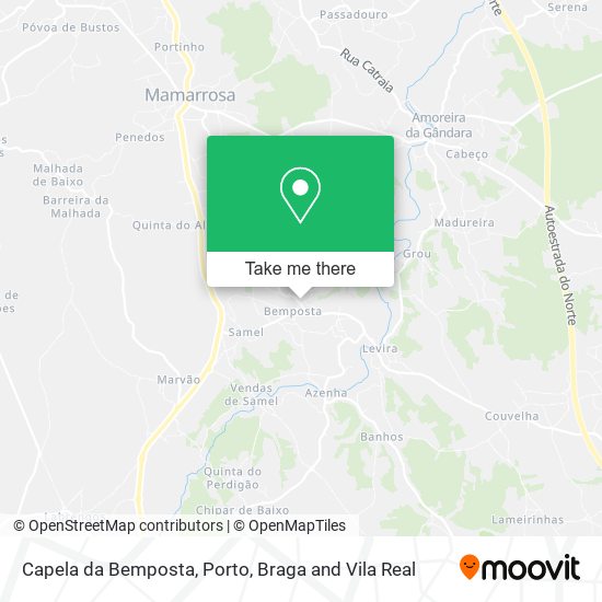 Capela da Bemposta mapa