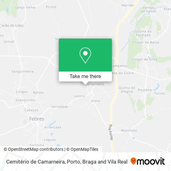 Cemitério de Camarneira mapa