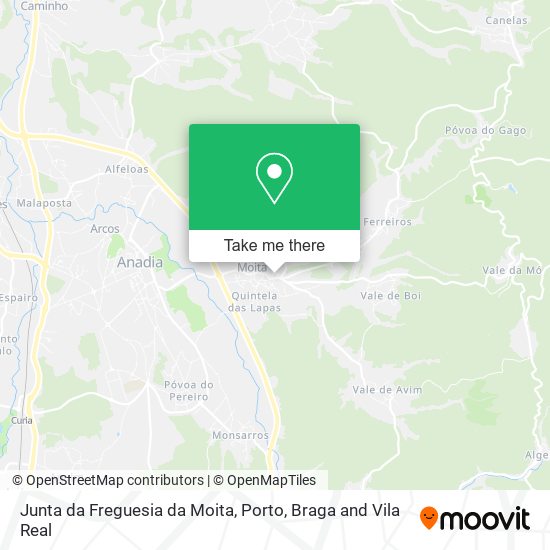 Junta da Freguesia da Moita mapa
