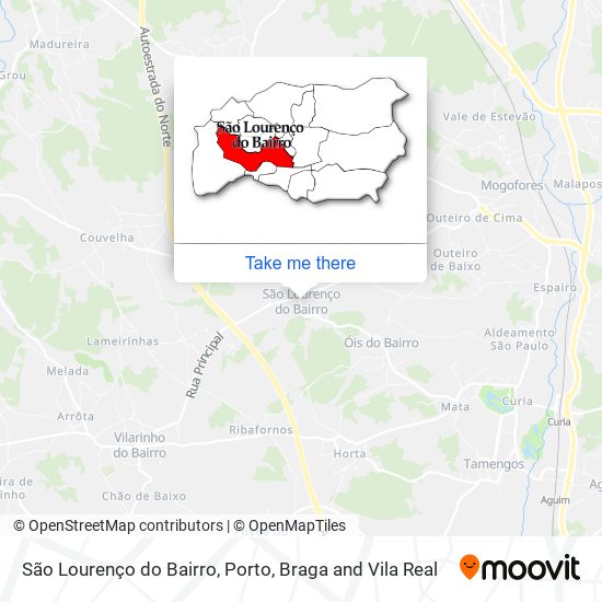São Lourenço do Bairro map