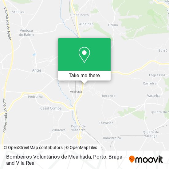 Bombeiros Voluntários de Mealhada map